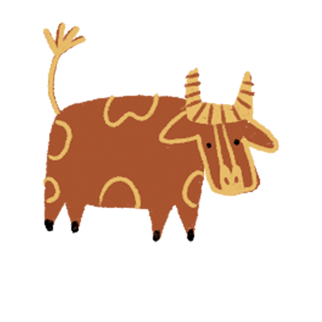 Grazing cow